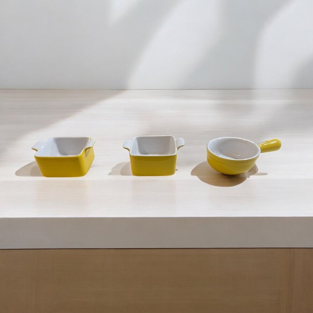 LOT of Four Individual Pier 1 Imports Mini Stoneware w/ Handles & One Ramekin